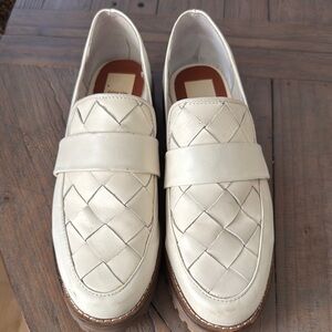 Dolce Vita Cream Woven Leather Loafers
